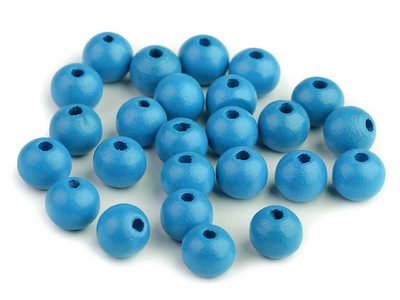 Dřevěné korálky Ø10 mm 20g{% if variant.name %} – 12 modrá nebeská{% endif %}