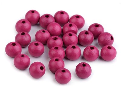 Dřevěné korálky Ø10 mm 20g{% if variant.name %} – 9 růžová malinová tmavá{% endif %}