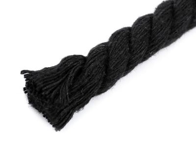Bavlněná šňůra kroucená Ø12 mm návin 10 metrů{% if variant.name %} – 4 černá{% endif %}
