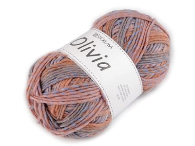 Pletací příze Olivia melírovaná 100 g{% if variant.name %} – 4 lososová tmavá modrá{% endif %}