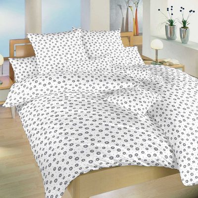 Povlečení bavlna Anežka tmavě šedá na bílém 140x200, 70x90 cm{% if product.brand.name %} – Dadka{% endif %}
