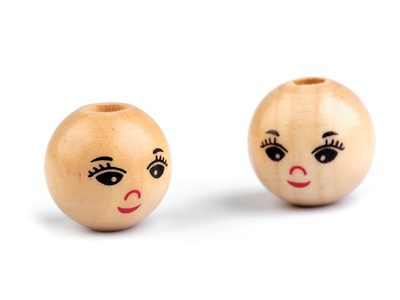 Dřevěné korálky 10 kusů s obličejem Ø14 mm{% if product.brand.name %} – Galanterka{% endif %}
