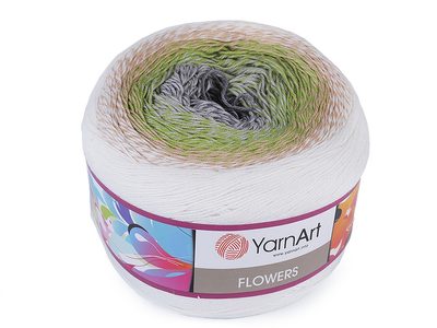 Duhová pletací příze Flowers YarnArt (250 g / 1000 m){% if variant.name %} – 7 (274) šedá holubí{% endif %}
