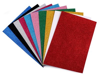 Samolepicí pěnová guma Moosgummi s glitry, sada 10 ks 20x30 cm{% if product.brand.name %} – Galanterka{% endif %}