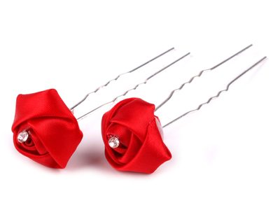 Vlásenka s látkovým květem 25x80mm 230209 2ks – fotka 1