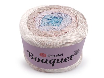 Bavlněná pletací příze Bouquet 250 g{% if variant.name %} – 2 (709) béžovobílá pudrová{% endif %}