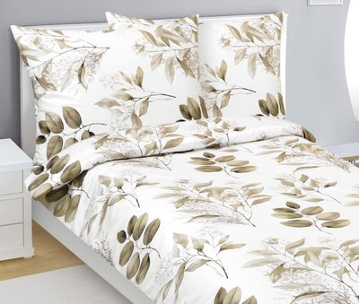 Povlečení bavlněný satén Hnědá,Bílá 94/422{% if product.brand.name %} – Bellatex{% endif %}