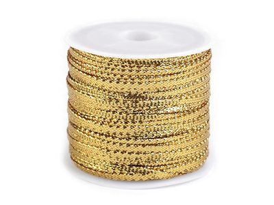 Stuha s lurexem šíře 3 mm{% if variant.name %} – 2 zlatá sv.{% endif %}