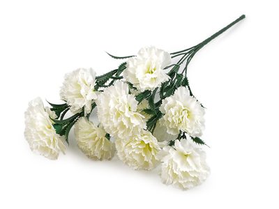 Umělá kytice karafiát{% if variant.name %} – 6 (44 cm) krémová nejsvět.{% endif %}
