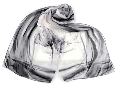 Letní šátek / šála 50x160 cm{% if variant.name %} – 4 šedobílá{% endif %}