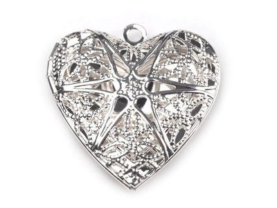 Medailonek SRDCE 26x26mm otevírací{% if variant.name %} – 1 stříbrná světlá{% endif %}