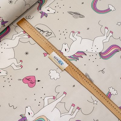 METRÁŽ Bavlněné plátno Unicorn šedý, šíře 220cm – fotka 1