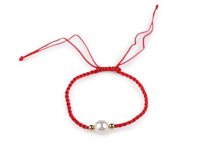 Náramek shamballa s perlou{% if variant.name %} – 2 červená zlatá{% endif %}