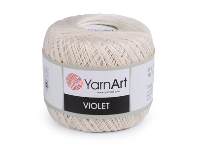 Bavlněná příze háčkovací Violet 50 g{% if variant.name %} – 2 (6194) krémová světlá{% endif %}