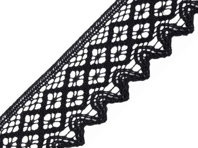 Bavlněná krajka šíře 68 mm paličkovaná METRÁŽ{% if variant.name %} – 6100 černá{% endif %}