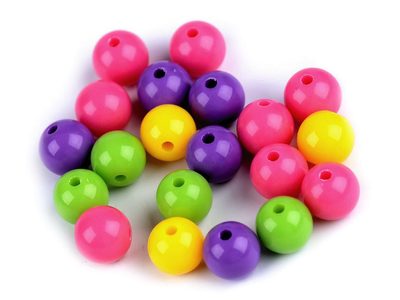 Plastové korálky Color Ø10 mm barevný mix 25 kusů{% if variant.name %} – 6 mix{% endif %}
