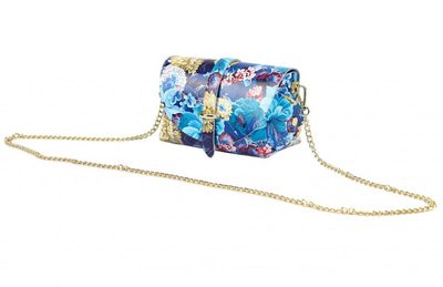 Kožená malá dámská crossbody kabelka tmavě modrá-hnědá