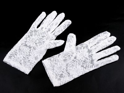 Společenské rukavičky krajkové - 21 cm{% if variant.name %} – 2 bílá{% endif %}