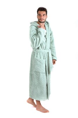 Bavlněný župan Athena s kapucí olivová 31 16 6251{% if product.brand.name %} – Vestis{% endif %}