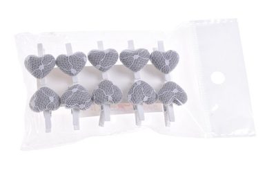 Kolíček srdíčko krajka 10 ks šedá{% if product.brand.name %} – Canea{% endif %}