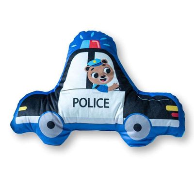 Tvarovaný mikroplyšový polštářek Policie Polyester, 38x22 cm{% if product.brand.name %} – DETEXPOL{% endif %}