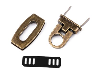 Sada zapínání na kabelku 20x40 mm{% if variant.name %} – 3 staromosaz{% endif %}