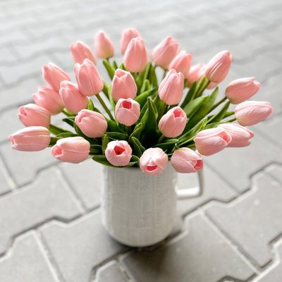 Tulipán pěnový (5 ks) - růžová/broskev – fotka 2
