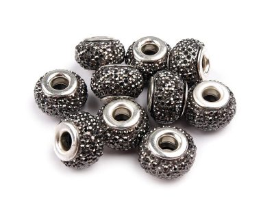 Plastové korálky s velkým průvlekem / plavkové 9x14 mm 2 kusy{% if variant.name %} – 8 (059) šedá hematit {% endif %}