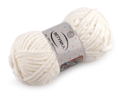 Pletací žinylková příze Betynka 100 g{% if variant.name %} – 2 (363) krémová nejsvět.{% endif %}