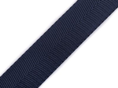 Hladký popruh s leskem šíře 25 mm metráž{% if variant.name %} – 5 modrá tmavá{% endif %}
