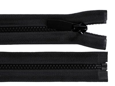 Kostěný zip šíře 5 mm délka 60 cm kulaté zoubky{% if variant.name %} – 322 černá{% endif %}