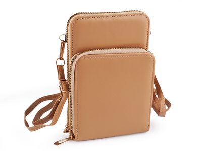Peněženka s kapsou na mobil přes rameno crossbody 11,5x18cm{% if variant.name %} – 2 béžová velbloudí{% endif %}