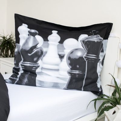 JERRY FABRICS Povlečení Šachy Bavlna, 140/200, 70/90 cm – fotka 4