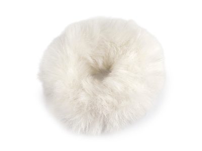 Gumička do vlasů kožešinová{% if variant.name %} – 2 krémová nejsvět.{% endif %}