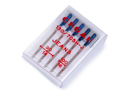 Strojové jehly Jeans 90;100;110 Organ{% if variant.name %} – 4 (90/14;100/16) barva nikl{% endif %}