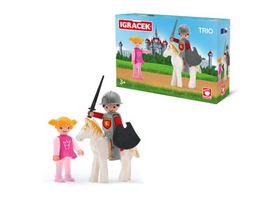 IGRÁČEK TRIO Princezna, rytíř a bílý kůň set v krabičce{% if product.brand.name %} – Efko{% endif %}