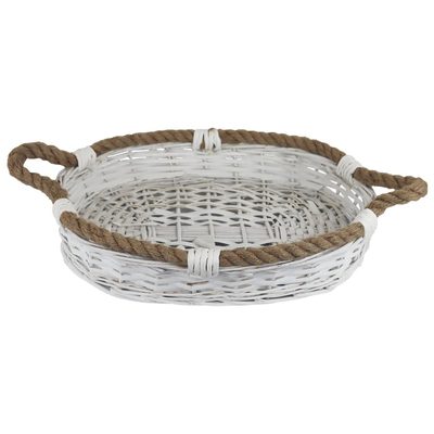 Košík oválný bílý velký P2038/V - 49 x 38 x 10,5 cm{% if product.brand.name %} – Morex{% endif %}