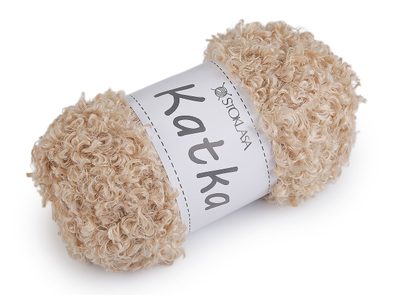 Příze pletací kudrnatá Katka 100 g - 2 (411) béžová světlá