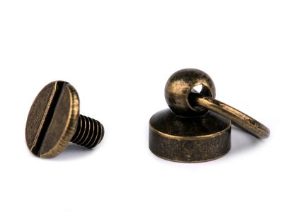 Sedlářský nýt šroubovací s kroužkem Ø8 mm 4 páry{% if variant.name %} – 4 staromosaz{% endif %}