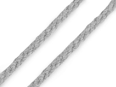 Oděvní šňůra / bavlněná příze / knot Ø5 mm splétaná, návin 45 m{% if variant.name %} – 4 šedá holubí{% endif %}