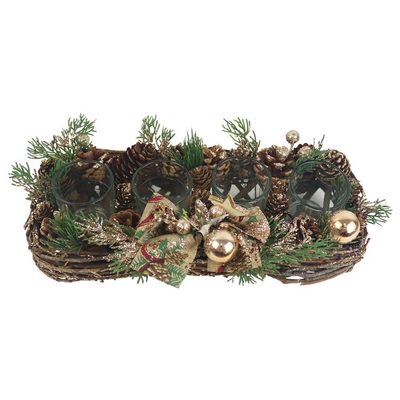 Svícen na 4 svíčky P1735 - 32 x 14 x 9 cm{% if product.brand.name %} – Morex{% endif %}