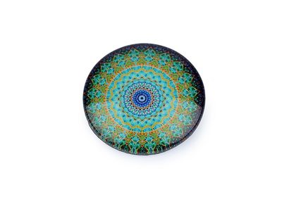 Skleněný kabošon mandala, strom života Ø25 mm{% if variant.name %} – 3 zelený tyrkys mandala{% endif %}