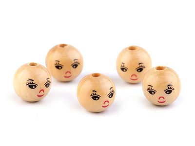 Dřevěné korálky s obličejem Ø18 mm 10ks{% if product.brand.name %} – Galanterka{% endif %}