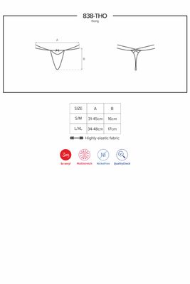 Dámská tanga 838-THO black – fotka 4