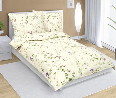 Krepové povlečení Béžová,Zelená 80/497{% if variant.name %} – 140x220 cm, 70x90 cm{% endif %}
