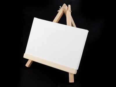 Mini malířský stojan s plátnem 18x23 cm – fotka 1