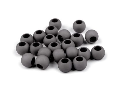 Plastové korálky matné s velkým průvlekem 11x14 mm 10 kusů{% if variant.name %} – 17 (48) šedá střední{% endif %}