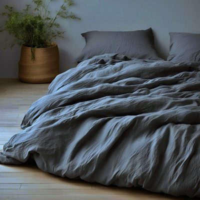 Mušelínové povlečení - tm. šedé 140x200, 70x90 cm{% if product.brand.name %} – Olzatex{% endif %}
