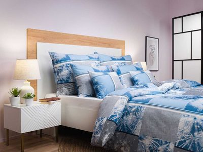 Bavlněné povlečení Pampelišky 3D modré 140x200, 70x90 cm – fotka 1