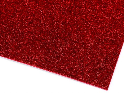 Samolepicí pěnová guma Moosgummi s glitry, 2 kusy 20x30 cm{% if variant.name %} – 3 červená{% endif %}